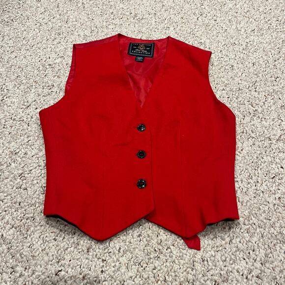 Vintage The Limited Vest Sz L Wool Cashmere Blend Cherry Red Y2K Casual - Picture 1 of 5